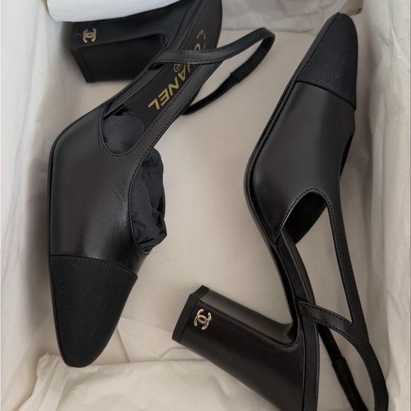 Chanel Black Slingback Heels - Picture 4 of 4